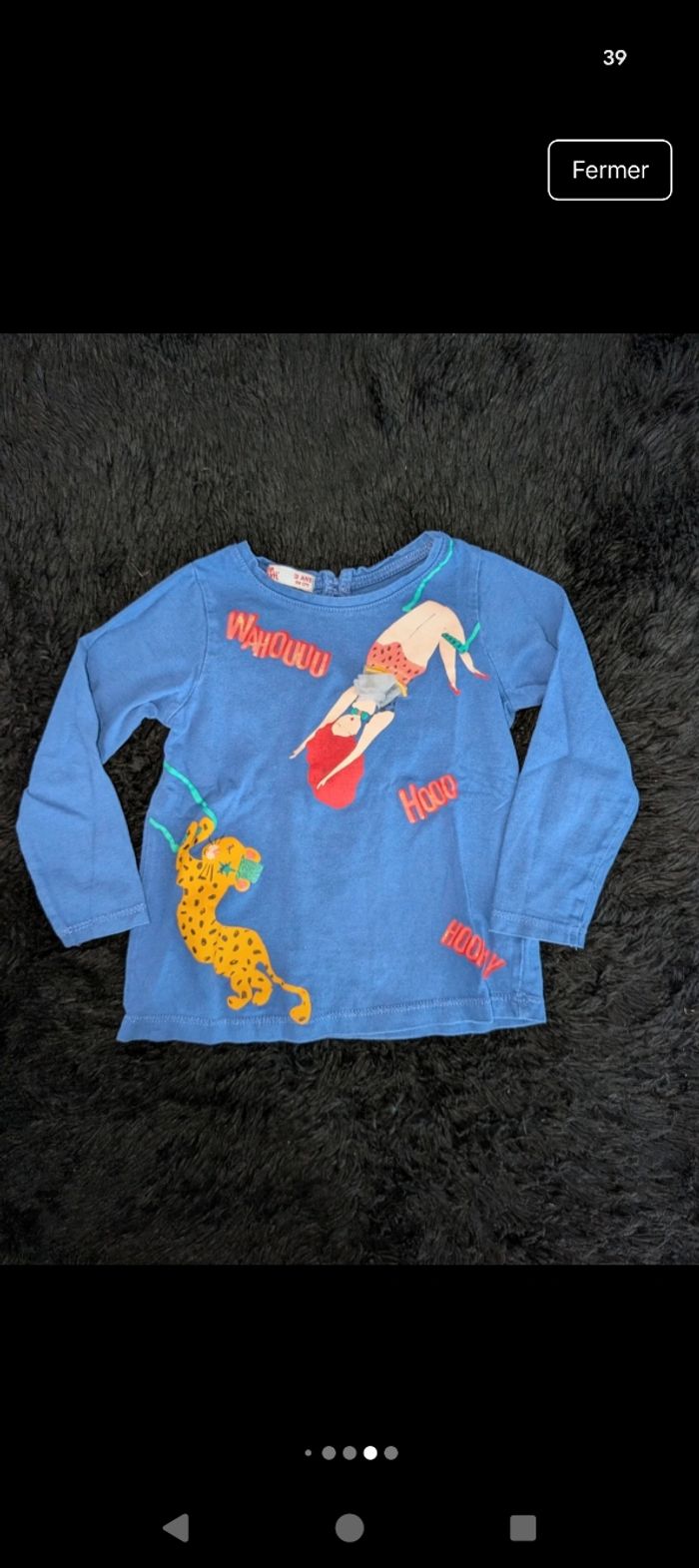 T-shirt manches longues fille 3 ans DPAM - photo numéro 8