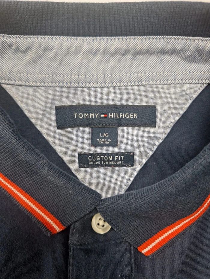 Polo tommy hilfiger bleu foncé - taille L 100% coton - logo brodé (34) - photo numéro 8