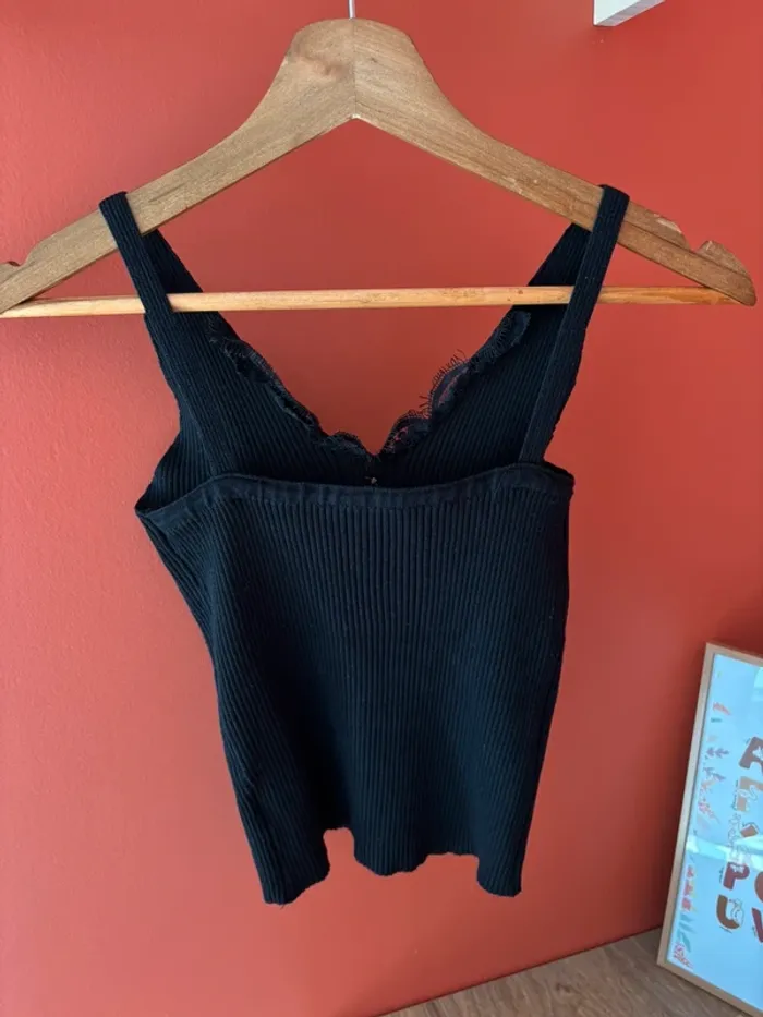 Débardeur noir côtelé avec boutons SHEIN Taille S - photo numéro 3