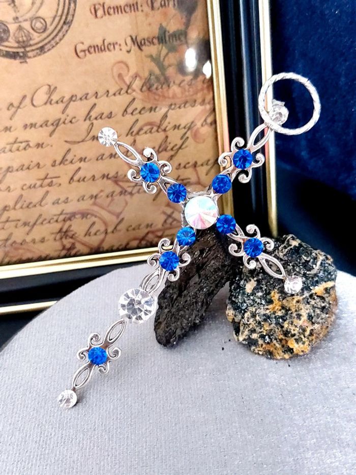 Magnifique croix religieuse style elfique art nouveau - photo numéro 7