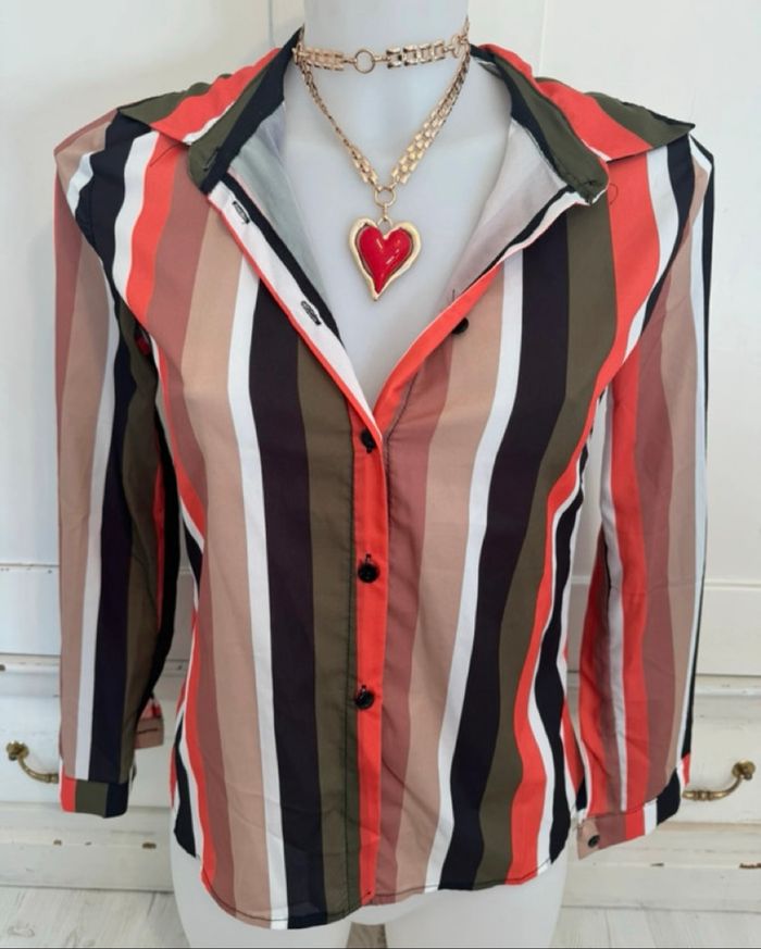 Chemise à rayures multicolores - photo numéro 3