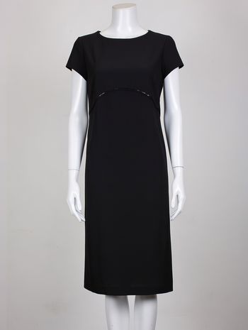 Robe longue noire fluide longueur  116 cm Griffe Tricot Trend Neuve