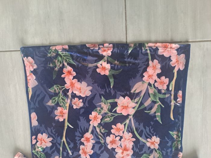 Top velours et transparence floral Zara Taille 38 - photo numéro 4