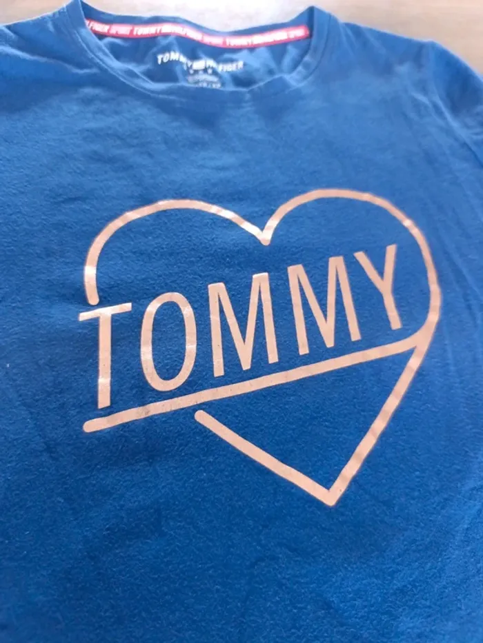 T-shirt femme tommy Hilfiger Sport bleu rose taille XS - photo numéro 2