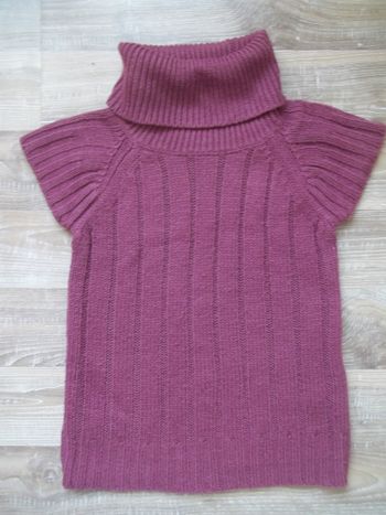 Pull sans manche col roulé violine Tex Kids 7/8 ans