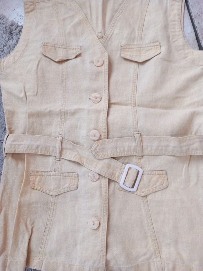 🚪gilet bolero tunique lin T40/42 Kiabi coton - photo numéro 2