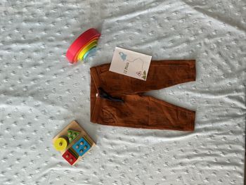 pantalon marron motifs ours taille élastique et lien de serrage 12 mois bout'chou