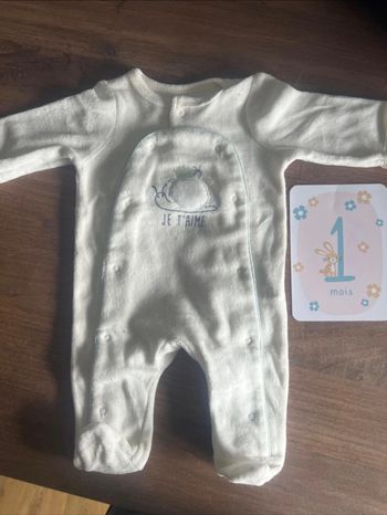 Pyjama velours 1 mois
