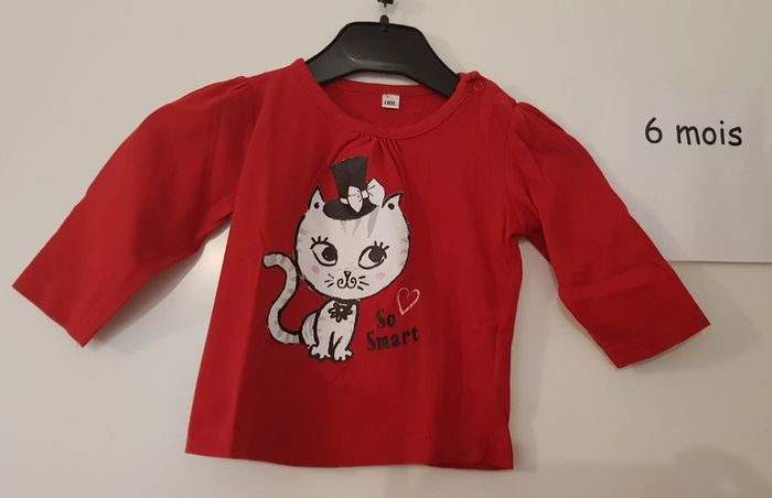 T-shirt chat ml 6 mois