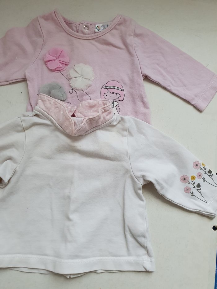 2 T-shirts fleuris fille 1 mois (54)