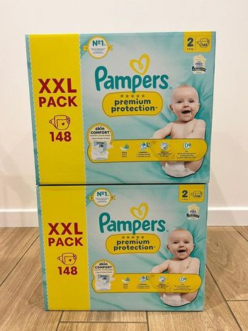 Lot 2 Packs XXL - 296 Couches Pampers Premium Protection T2