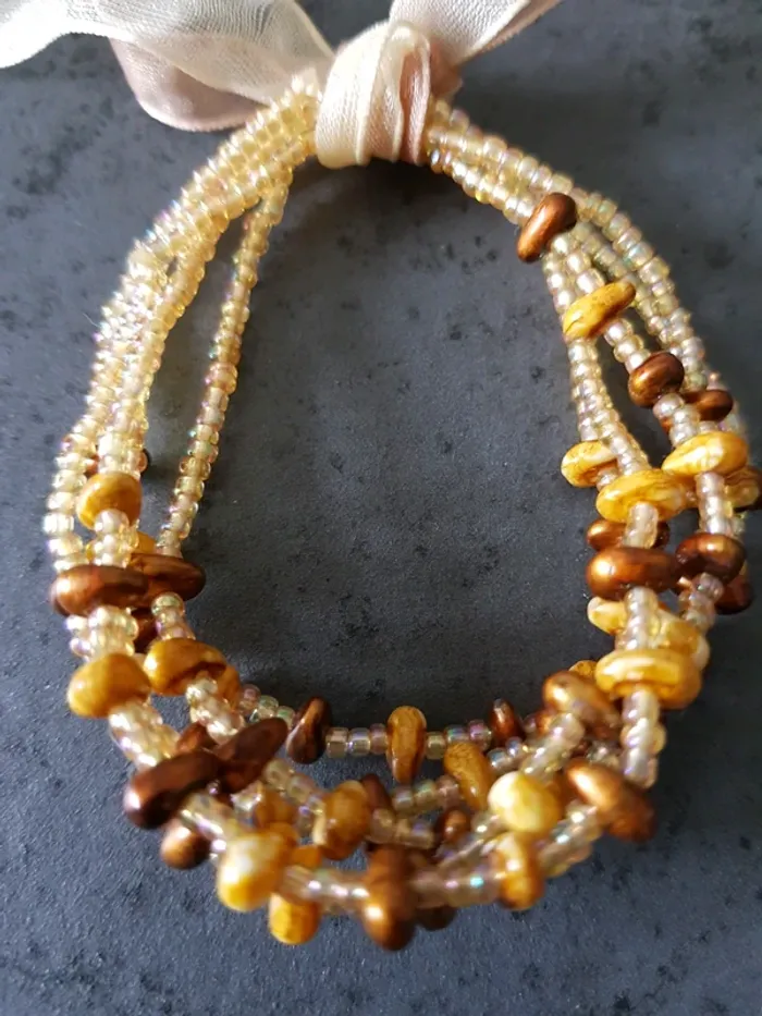 Bracelet perles marron - photo numéro 4