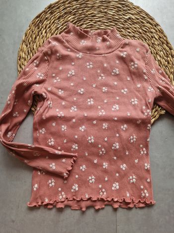 Sous pull côtelé à fleurs