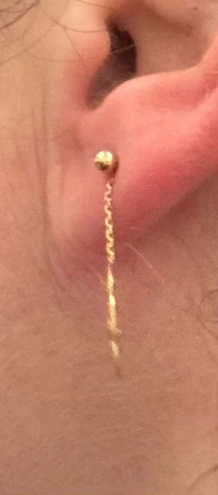 Jolie paire de boucles d’oreilles pendantes en or 18 carat femme TBE - photo numéro 8