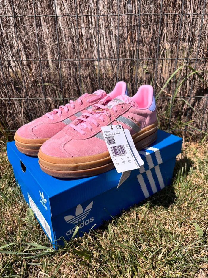 Baskets Basses Femme Adidas Gazelle Bold Rose -Taille 38 - photo numéro 6