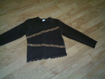 Pull ENVERS ET CONTRE TOUS marron et beige taille 10 ans TBE