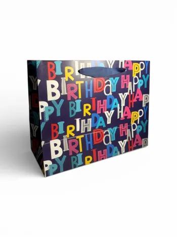 Sac cadeau Mikirei motif « Joyeux anniversaire » 32 x 25,5 x 15 cm Neuf