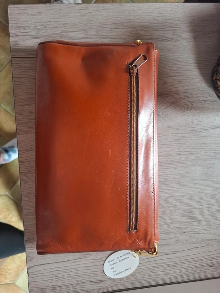 Pochette orange paris cuir de vachette doublure synthétique - photo numéro 2