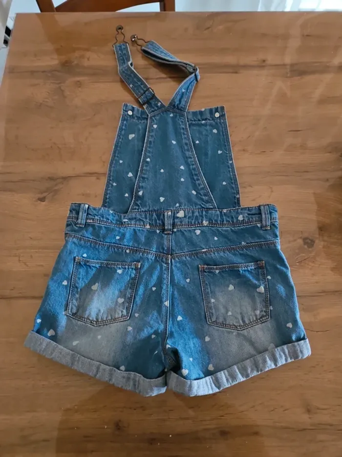 Combinaison short en jeans fille 10 kiabi - photo numéro 6