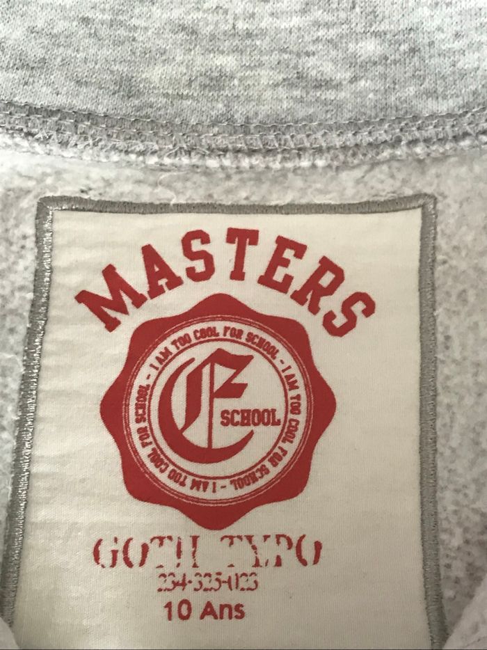 Sweat gris/rouge Masters 10 ans - photo numéro 3