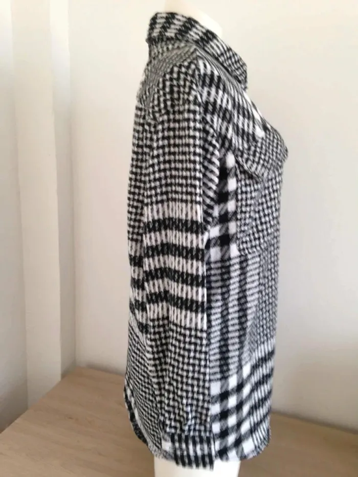 Veste cardigan chemise manches longues pied de poule et carreaux 36 Amisu - photo numéro 4