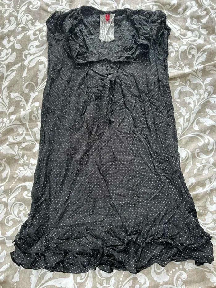 Robe noire à petits pois blancs - Marque Icod - Taille M