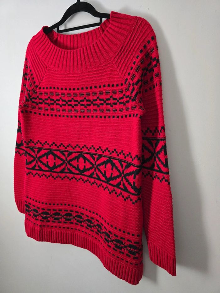 Pull Chaps col rond rouge à motif femme taille S – Élégant, tendance et confortable - photo numéro 2