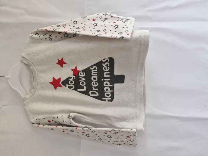 Pyjama mixte 2 ans Orchestra Blanc gris étoile sapin Joy Love Dreams Happiness - photo numéro 3