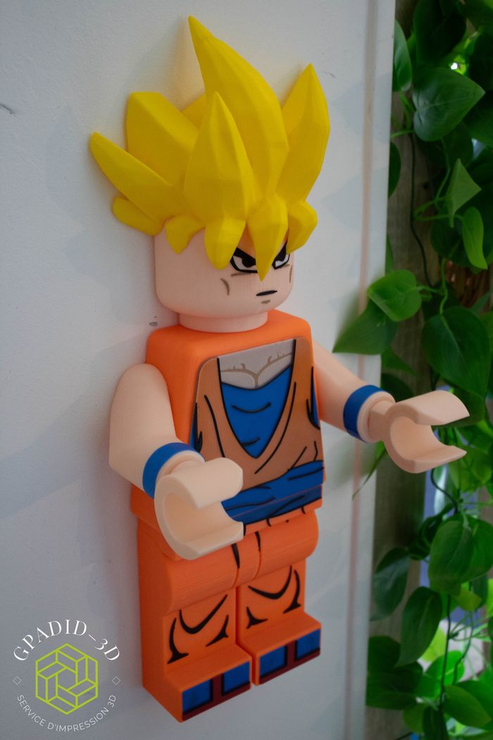 Dévidoir de papier toilette ou simple décoration murale dans un style lego son goku dragon ball z - photo numéro 2