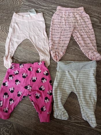 Bas de pyjama rose gris 1 mois