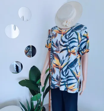 💎 Tee‑shirt tropical • 40 • Blend • bon état 💎
