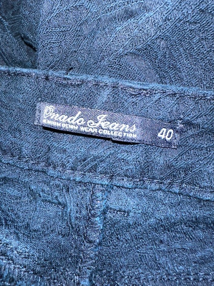 Jean denim skinny slim broderies bleu marine Onado Jeans T40 L - photo numéro 6