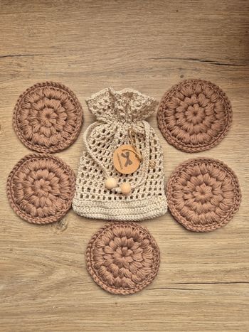 Disques démaquillants Lavables et leur poncho Fait main