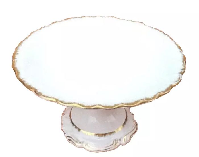 Fin XIXème Compotier sur piédouche Faïence de Sarreguemines U&C