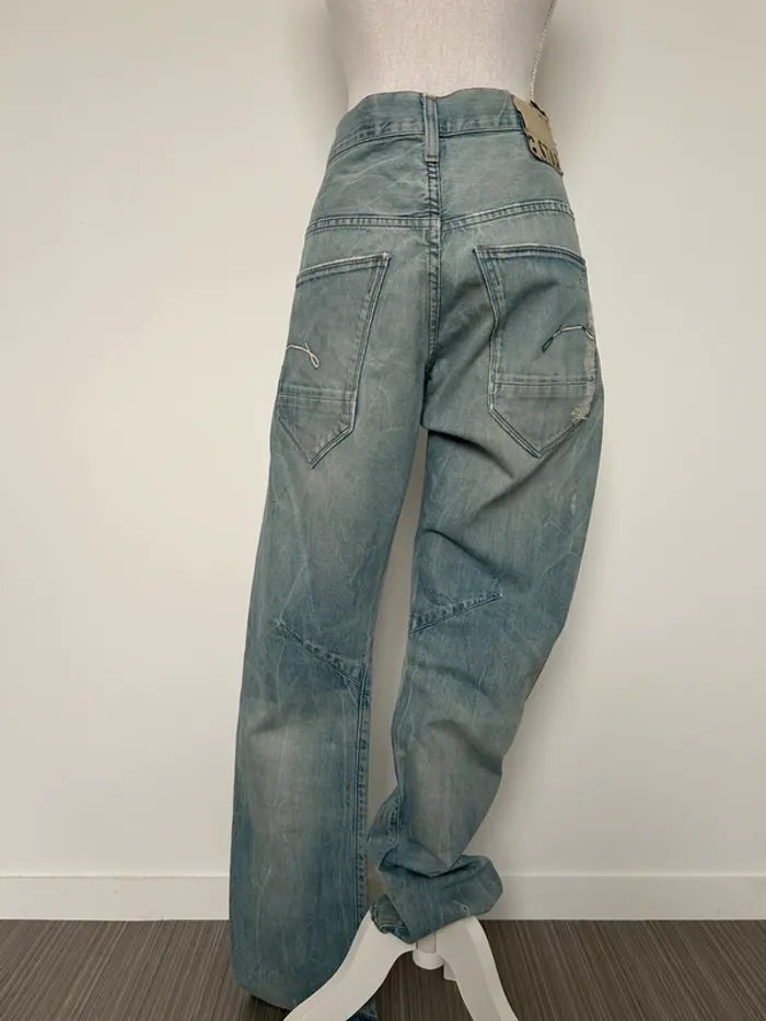 Jean pantalon gstar slim skinny bleu destroy denim Pantalones de mezclilla pantaloni Spijker - photo numéro 2