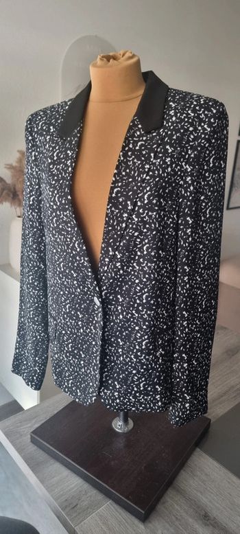 Blazer IKKS - Veste de costume Noire imprimé Tachiste Rock BZ40335