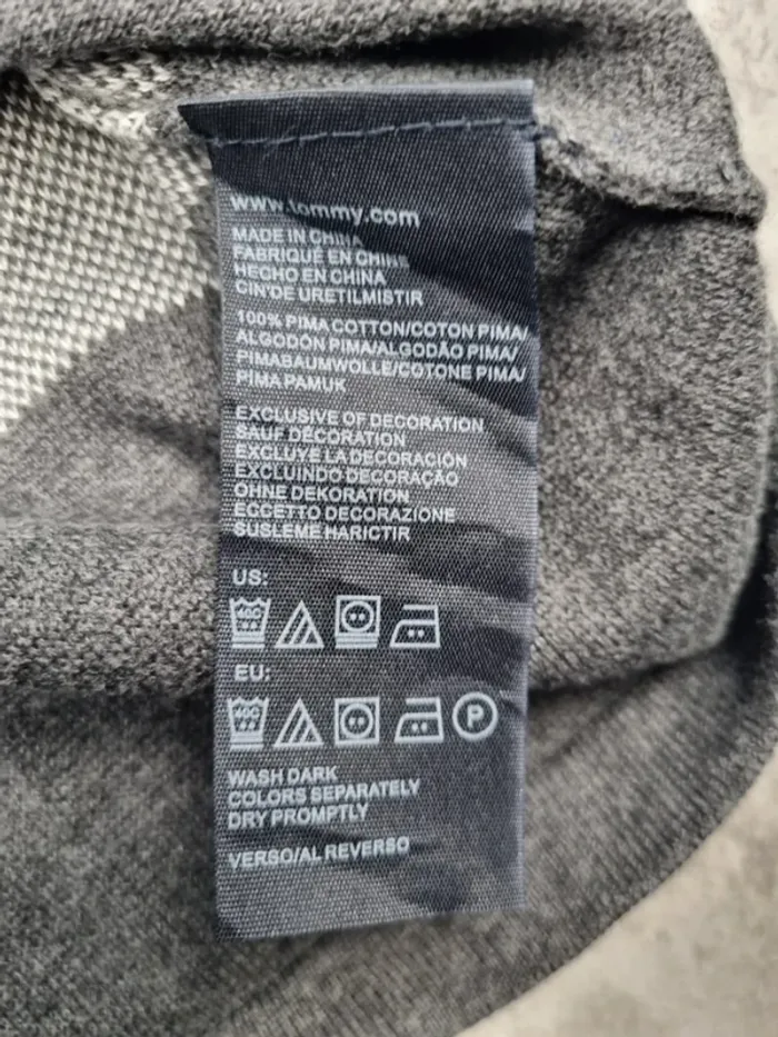 Pull col V Tommy Hilfiger – Dégradé de gris – Taille M/38 Femmes - photo numéro 7