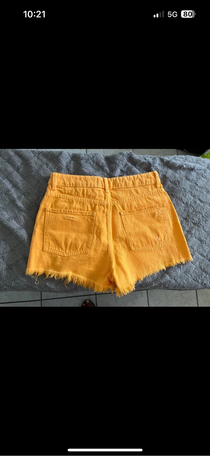Short en jean orange - photo numéro 3
