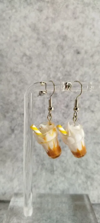 🍄 Boucles d’oreilles ▪ café glacé gourmand