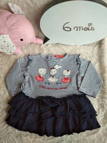 Robe manches longues Fille 6 mois 3 petits tours et s'en vont danseuses Tissaia