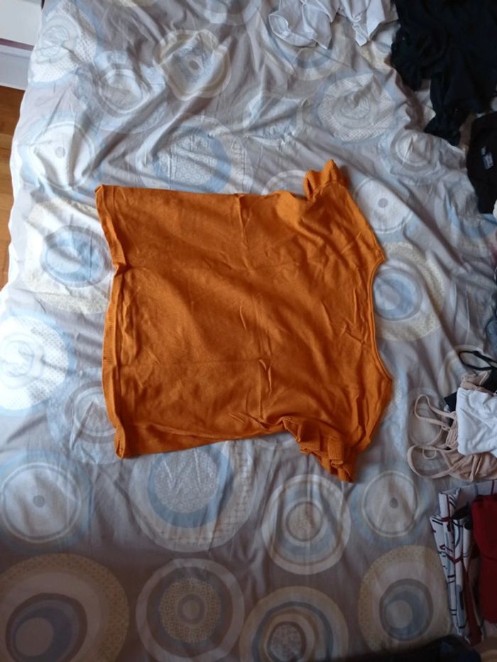 Pull jaune manche courte - photo numéro 3