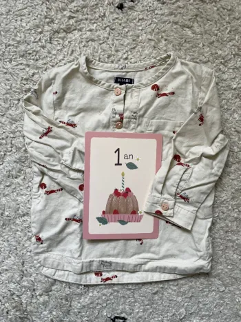 TEE shirt beige 12 mois Kiabi