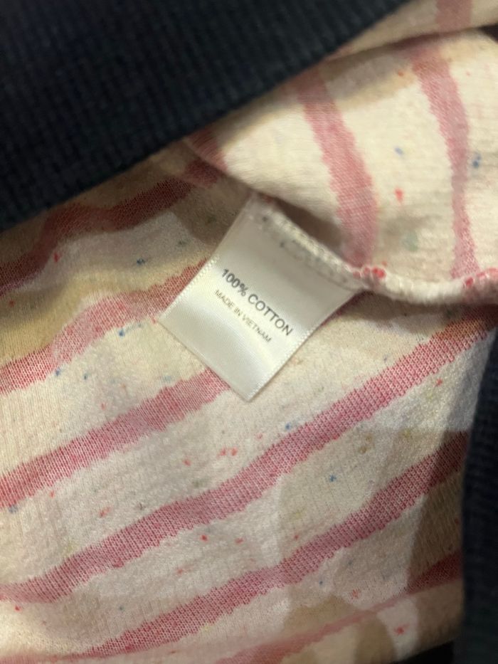 Pull sweat bleu marine à rayures rouges et blanches blessing woman taille M/38 - photo numéro 5