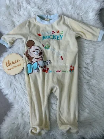 Pyjama bébé Mickey vert d’eau – 3 mois 🐭💚