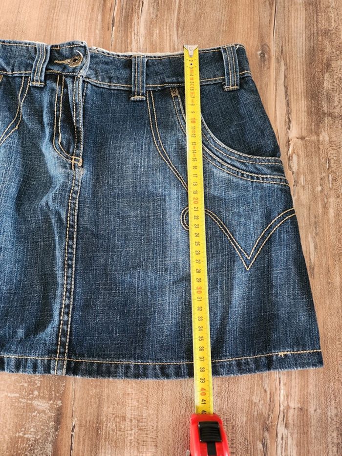 Jupe en jean bleue taille 40 en excellent état en coton - photo numéro 5