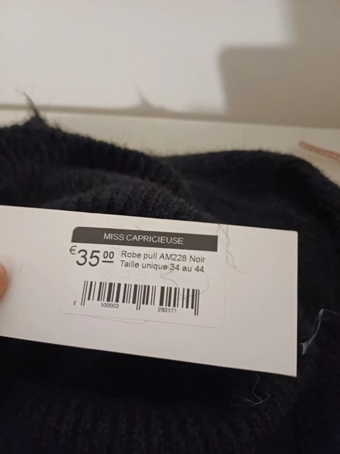 Robe noire chaude à col roulé neuve Flamant Rose taille M/L 38/40 - photo numéro 9