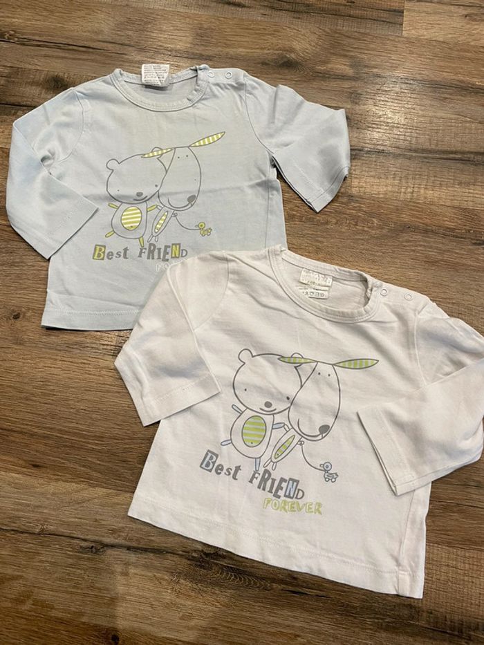 Lot 2 tee-shirts manches longues 6 mois