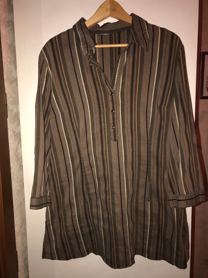 tunique manches 3/4 rayée