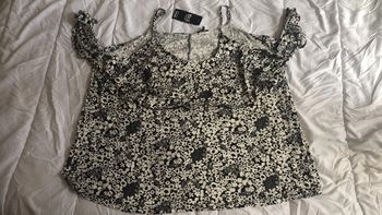 Teeshirt à bretelles noir et blanc 3XL neuf