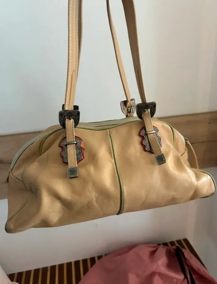 Francesco Biasia sac à main en cuir beige, femme - photo numéro 3